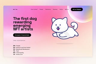 Introducing Art Inu, the first dog supporting and rewarding emerging NFT artists