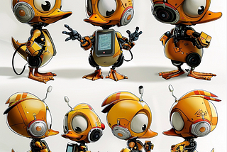 Prompting Character Sheets for a Kid’s Book Part 2: Robotic Duck