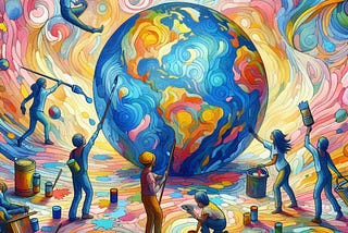 people painting the world