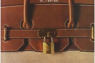 Birkin Ad featuring brown and beige bag