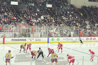 Boston College faces off against Boston University at Conte Forum. Photo by the author.