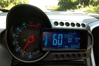 Automobile dashboard showing Metric Units