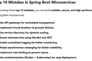 Top 10 Mistakes in Spring Boot Microservices and How to Avoid Them (With Examples)