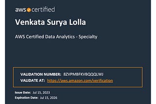 My Journey to Conquering the AWS Data Analytics Specialty Exam!