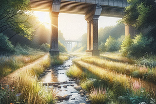 A viaduct over a creek.