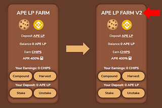 Cookie APE LP Farm V1 → V2 🏗️