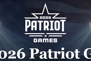 The Banner from the Patriot Games Website dark blue with white lettering.
