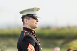 Myself in My Marine Corps Dress Blues Uniform 14 Years After Joining.