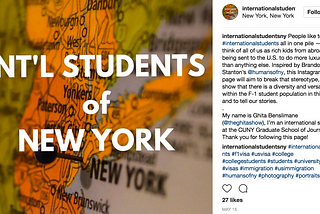 Introducing ‘International Students of New York,’ an Instagram Project