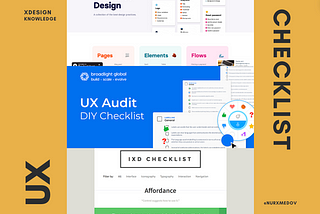 My handpicked UX Design checklist collection: UI and UX Audit