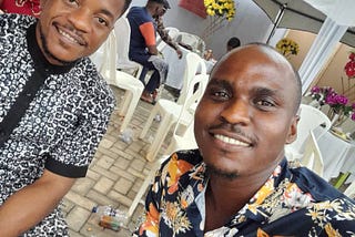 Nonso and I at the venue of the wedding reception