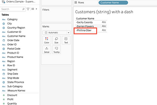 Tableau Desktop Tip1: How to remove a special character from name?