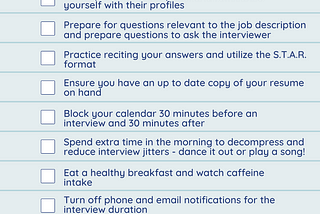 Interview Preparation Checklist