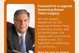 A Tribute to Ratan Tata: A Visionary Leader, Industrialist, and Philanthropist