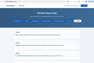 🚀 I Launched A WebApp— Your One-Stop Destination for Market News Updates 📈