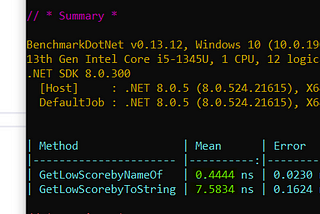 DotNet C# Performance Tip: Use the nameof Operator to Get Enum Names