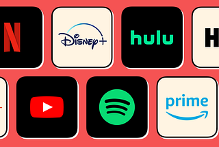 a mosaic of streaming service logos