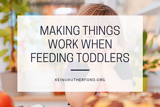 Making Things Work When Feeding Toddlers