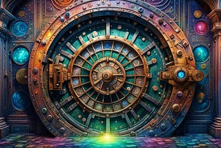 Image bank vault Generated with the assistance of Night Café AI exclusively for Cheryl Evans, Business Witch Academy, “The Secret to Unlocking Next Year’s Profit Isn’t What You Think. Hint: It’s Not About Setting New Goals”