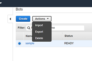 Importing bot from Lex and exporting to AWS Alexa