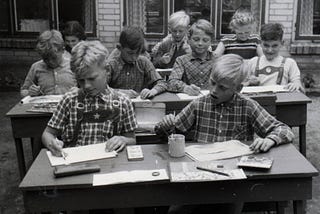 1950s Elementary Public School class room