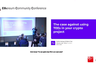 Gorka Irazoqui: “The case against using TEEs in your crypto project”