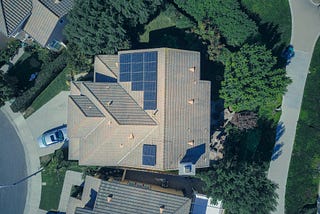Solar panels on the top of a home