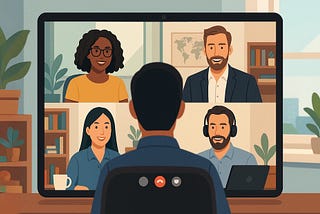 Global remote team members in a structured virtual meeting