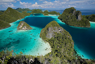 View of Wayag Rock Islands, West Papua, Indonesia