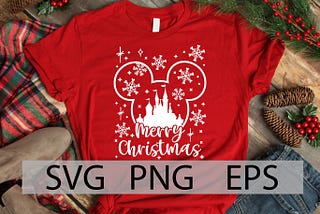 Mickey head SVG, Mickey Christmas PNG, Mickey Castle SVG, Christmas Princess Castle, Merry Christmas, holiday, svg, png, layers, eps