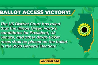 Illinois Greens score major victory in lawsuit!