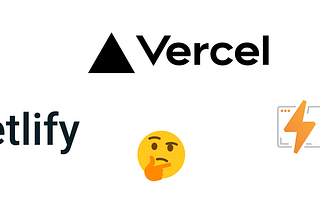 Netlify 로고, Vercel 로고, Cloudflare Pages 로고에 둘러쌓여 있는 thinking_face 이모지