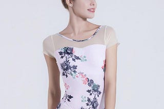 Short Sleeve Floral Leotard