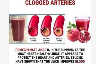 Pomegranate juice clears clogged arteries