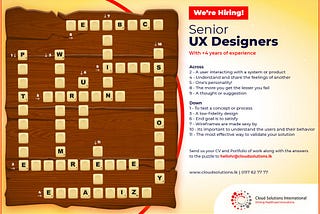 Crossword Puzzle based Job ad design. Was it a Out of the box idea?