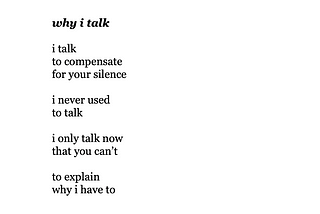 why i talk