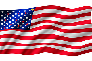 A US flag with 10 maple leafs and a fluer-de-lis added as stars. Image created for the author by Sadikur Rahman on Fiverr.com