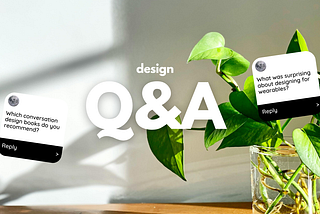 cover image of a photograph with a pothos plant in a glass vase with title, “design Q&A”, overlayed. to the side of the title, there are 2 instagram mock question templates with example questions for the article.