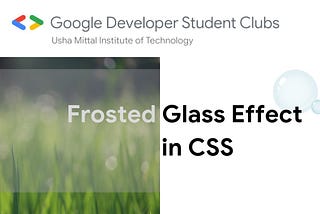 Frosted Glass Effect In CSS