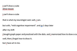 First poem in series “i can’t draw a cube”