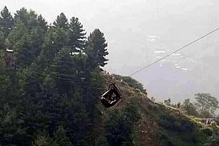 A dangling cable car in Battagram