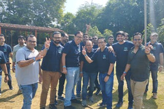 From L to R: Ambuj Gupta, Manav Bali, Saurabh Gulati, Vinay Gupta, Viyom Jain, Rahul Jain, Mayur Kaudgaonkar. Behind: Omesh Kumar, Harsh, Nishul Gulati, Saumya Sharma, Piyush Jain, Himamshu Mruthunjaya, Kaushal Chawla