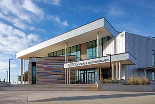 Exterior Center for Visual & Performing Arts at Arlington ISD photo by Chad Davis