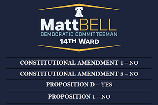 2020 GENERAL ELECTION ENDORSEMENTS — Committeeman Matt Bell, 14th Ward