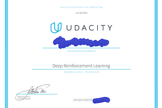 Udacity nanodegree review — Deep Reinforcement Learning