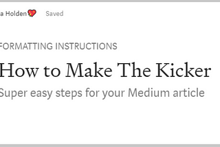 How to Make The Kicker