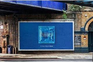 A Durex giant condom on a billboard