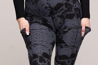 Enjoy This Halloween with Our Comfy Black Skull Leggings