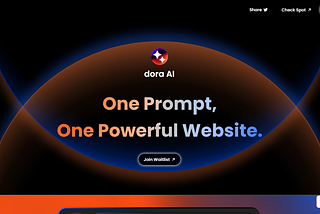 Dora AI. A Website Builder on Roids