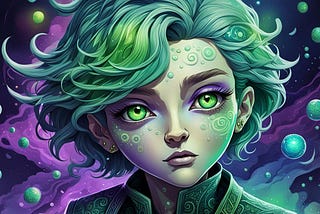 teenager with green hair in article cover for the Business Witch Academy about starting a business at any age